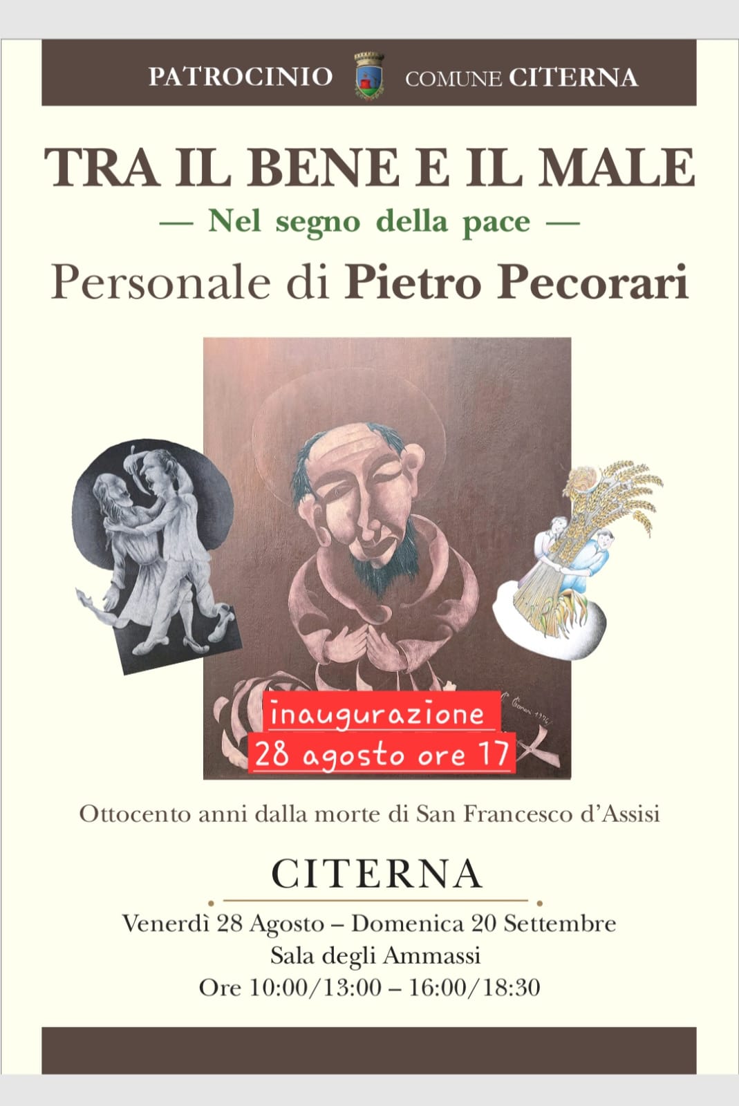 Tra il bene e il male - nel segno della pace - Personale di Pietro Pecorari